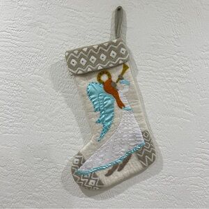 NWT Hand Knit Newari 100% Wool Christmas angel singing Stocking 20”